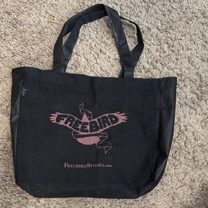 Freebird Black and Pink Logo Tote HTF!